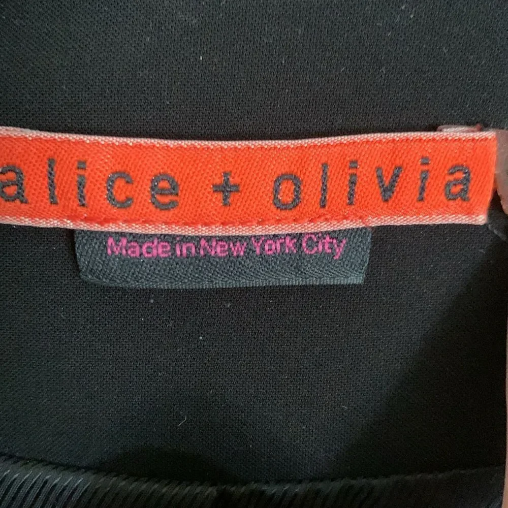 Alice + Olivia black long draped collar tuxedo style blazer